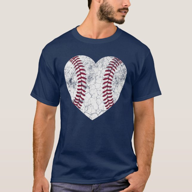 Baseball Heart Fun Mom Dad Men Women T-Shirt (Vorderseite)
