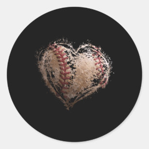 Baseball Heart Happy Valentines Day Baseball Boy G Runder Aufkleber
