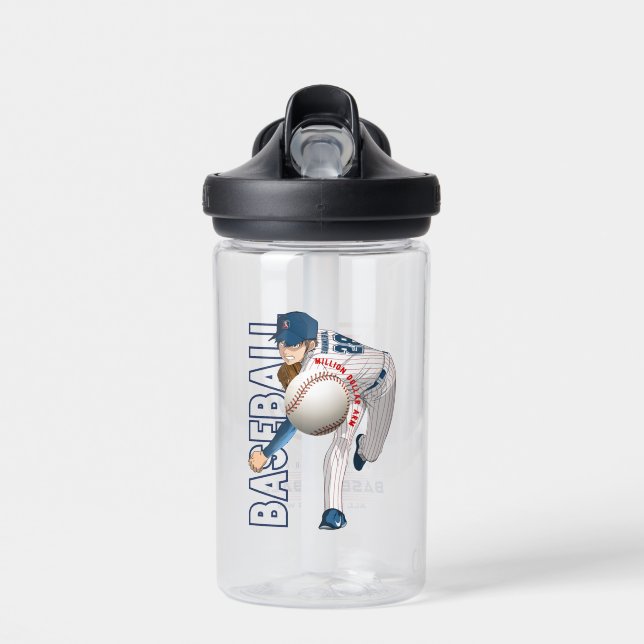 Baseball-Held mit Million Dollar Arm | Kinder Trinkflasche (Vorne)