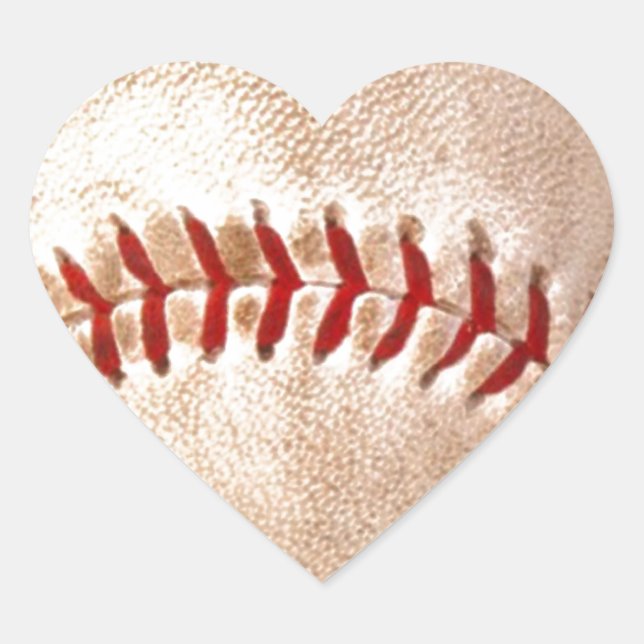 Baseball Herz-Aufkleber (Vorderseite)