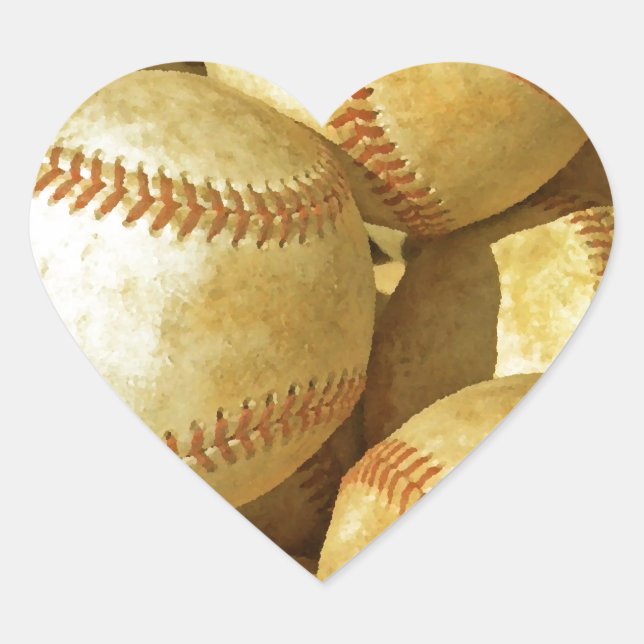Baseball Herz-Aufkleber (Vorderseite)