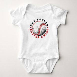 Baseball Hey Batter Schlag Baby Strampler