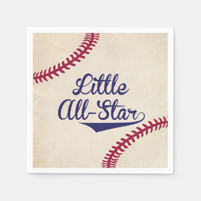 Baseball hielt wenig All-Star Baby Dusche Napkin Serviette (Vorderseite)