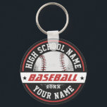 Baseball Highschool Club Personalisierter Sport Schlüsselanhänger<br><div class="desc">Personalisierte Sportgeschenke und Merchandise für das Schulsportteam. Alle Texte sind editierbar für Ihren Anlass. Die Hintergrundfarbe kann mithilfe des Designtools bearbeitet werden. Perfektes Souvenir für Schultrainer und schließend Senioren,  die auch große Sportler sind.</div>