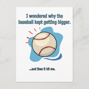 baseball hit me postkarte