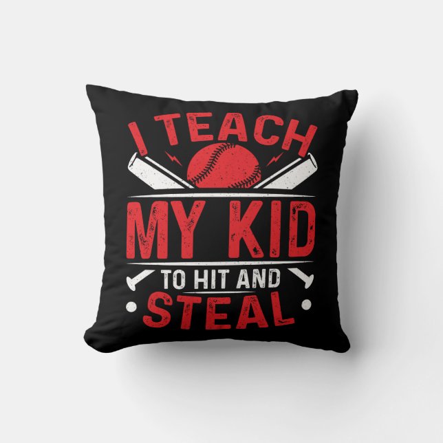 Baseball Hit und Steal Kissen (Vorderseite)