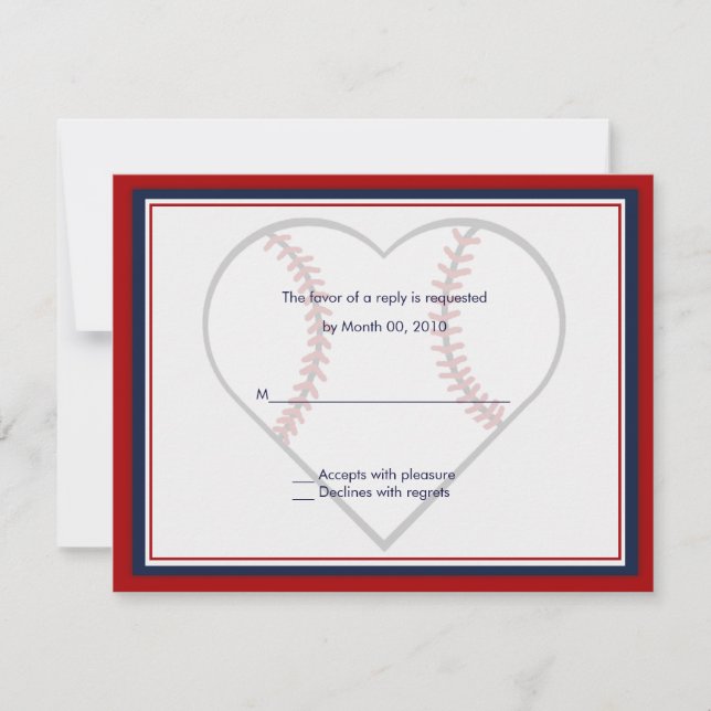 Baseball Hochzeitskarten RSVP Karte (Vorderseite)