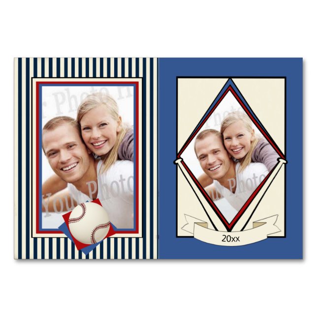 Baseball-Hochzeitskarten Tischnummer (Vorderseite)