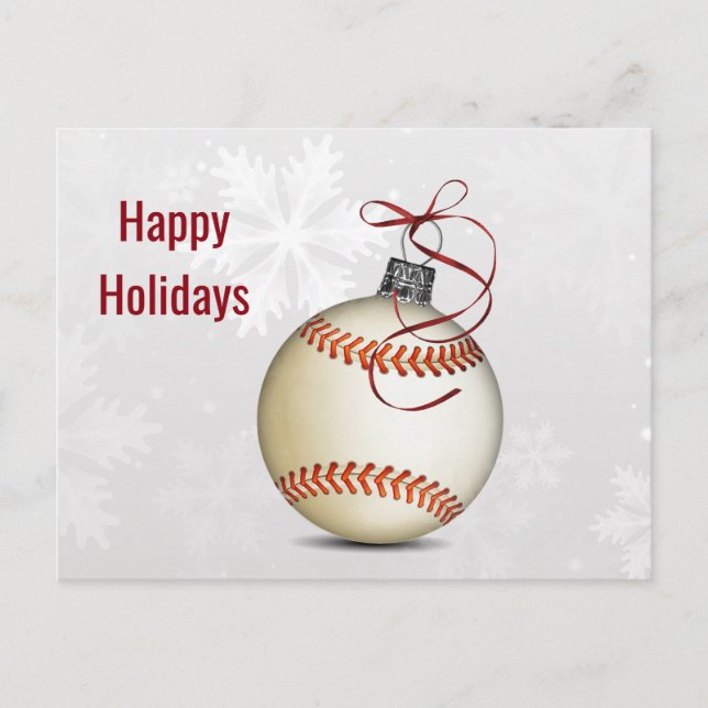 Baseball Holiday Gruß Feiertagspostkarte (Vorderseite)
