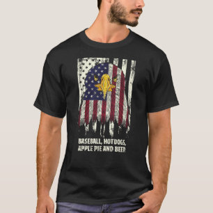 Baseball Hotdogs Apple Pie Beer 4. Juli Party T-Shirt