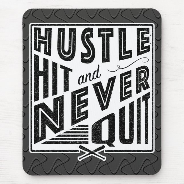 Baseball Hustle Hit & Never Beenden Mouse Mat Mousepad (Vorne)