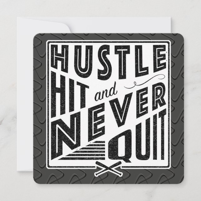 Baseball Hustle, Hit & nie aufhören Einladungen (Vorderseite)