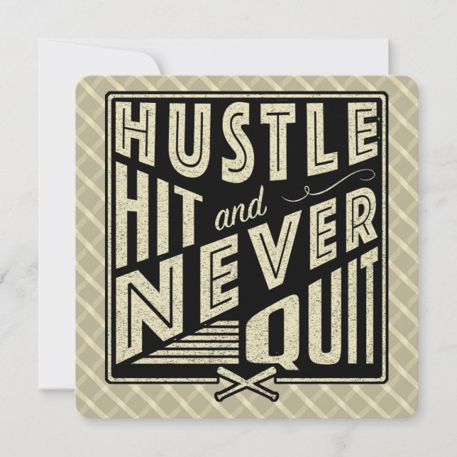 Baseball Hustle, Hit & nie aufhören Einladungen (Vorderseite)