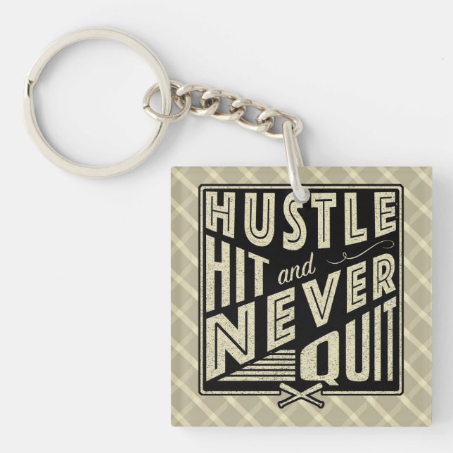 Baseball Hustle Hit nie aufhören Keyring Schlüsselanhänger (Vorderseite)