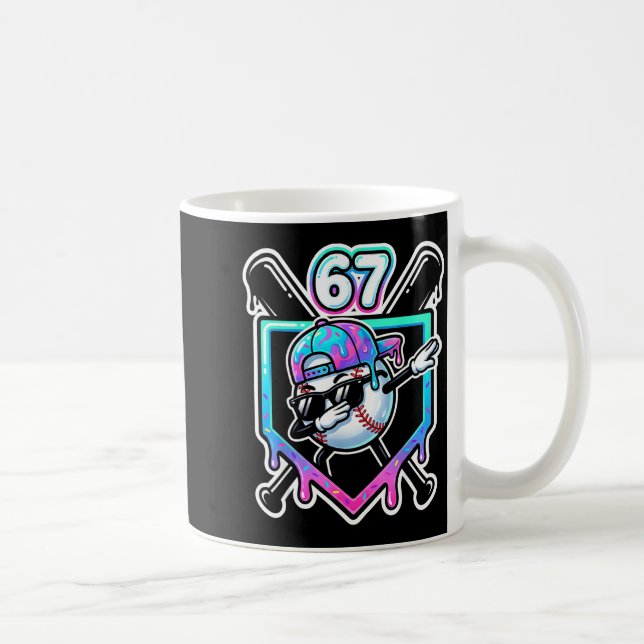 Baseball Ice Cream Drip 67 Player Dabbing Six Seve Kaffeetasse (Rechts)