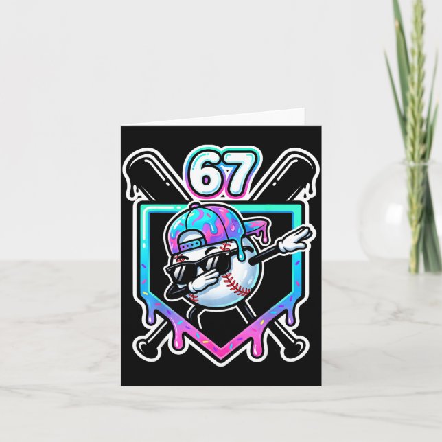 Baseball Ice Cream Drip 67 Player Dabbing Six Seve Karte (Vorderseite)