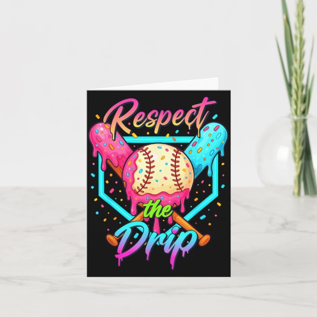 Baseball Ice Cream Drip Number 67 Player 67 Respec Karte (Vorderseite)