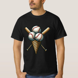 Baseball & Ice Cream Funny Sweet Sommerzeit Sport T-Shirt