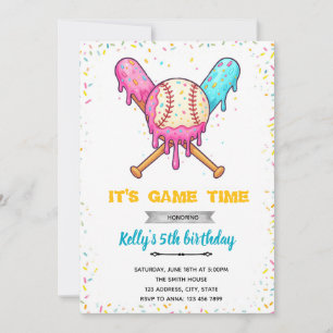 Baseball Ice Cream Tropfen Geburtstag Einladung
