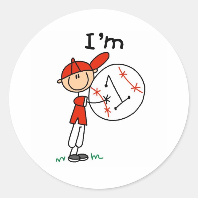 Baseball, ich bin 1 runder aufkleber (Vorderseite)