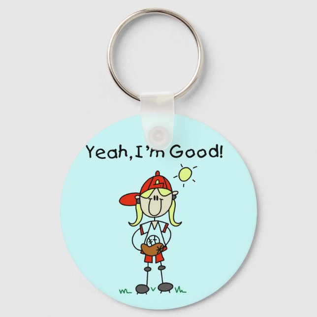 Baseball ich bin gute Hemden und Geschenke Schlüsselanhänger (Vorderseite)