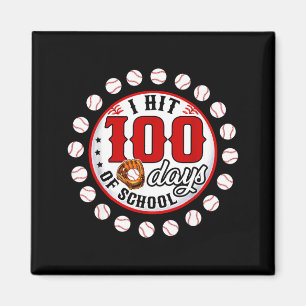 Baseball Ich habe 100 Tage in der Schule Baseballs Magnet