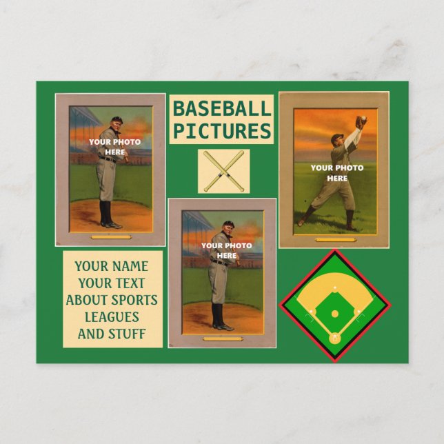 Baseball Ihre Fotos und Textsport Postkarte (Vorderseite)