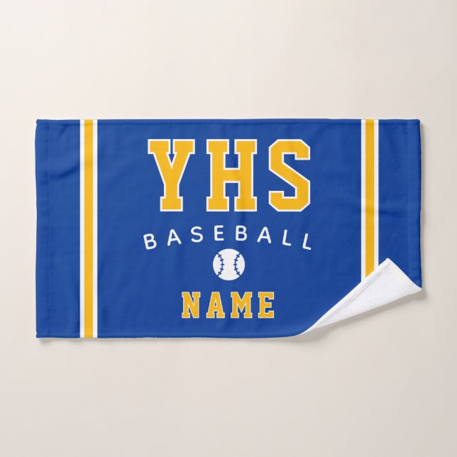 Baseball-Ikone, Benutzerdefinierter Name & Schule, Handtuch (Handtuch)