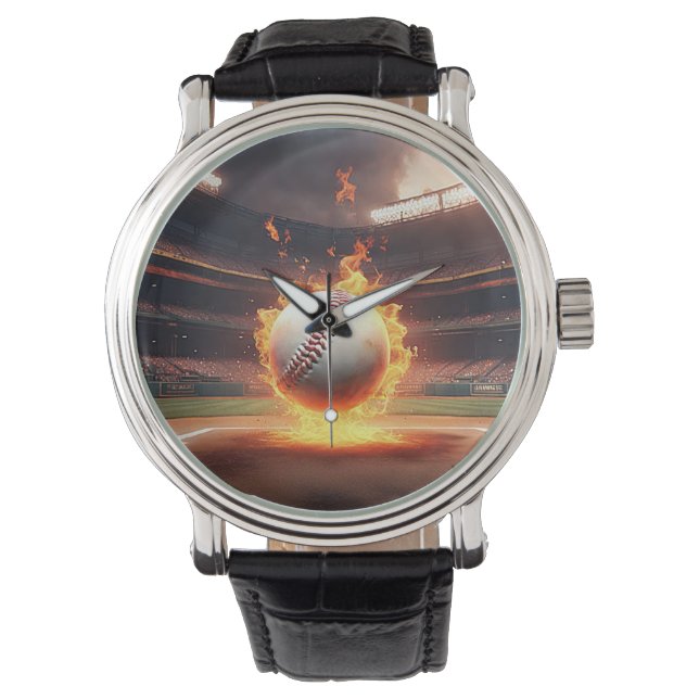 Baseball im Stadion Armbanduhr (Vorderseite)