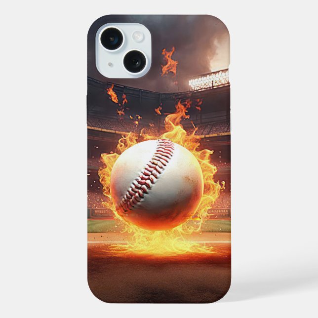 Baseball im Stadion iPhone 15 Plus Hülle (Rückseite)