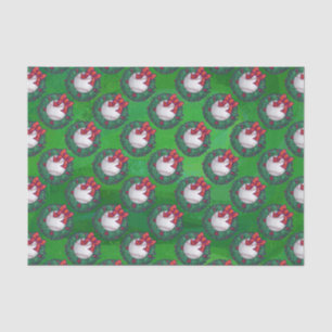 Baseball im WeihnachtsKranz-Muster Seidenpapier