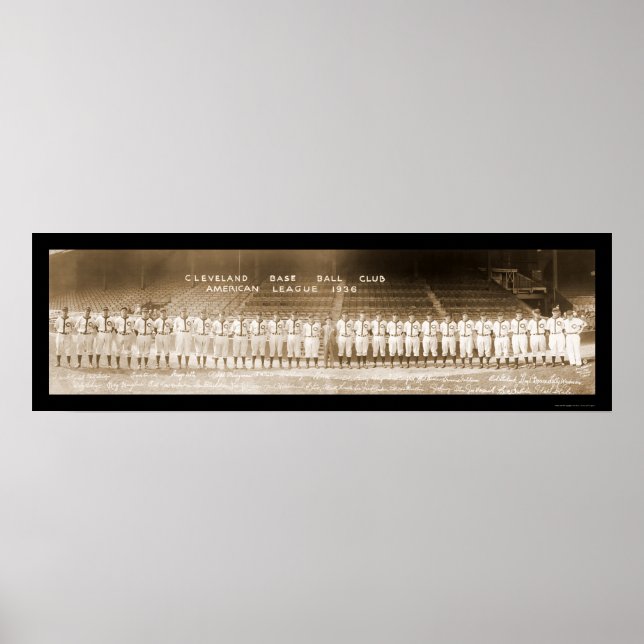 Baseball in Cleveland Foto 1936 Poster (Vorne)