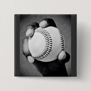 Baseball in der Hand Button