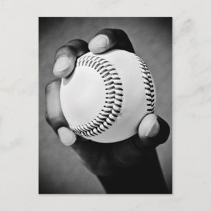 Baseball in der Hand Postkarte