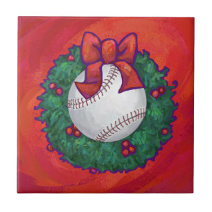 Baseball in Kreath auf Rot Fliese