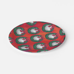 Baseball in Kreath auf Rot Pappteller