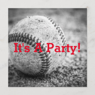 Baseball in Schwarz und Weiß Einladung