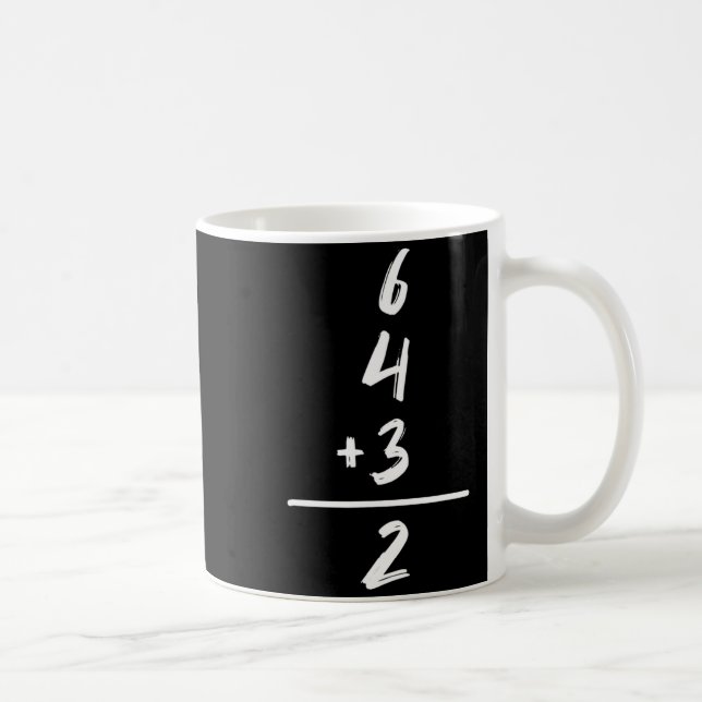 Baseball-Inspirierte Mathematik 6 4 3 2 Double Pla Kaffeetasse (Rechts)
