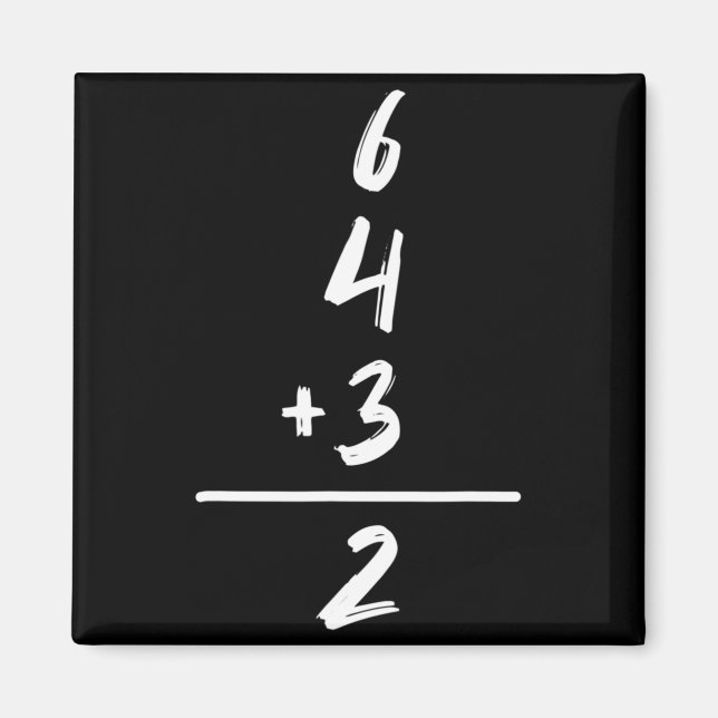 Baseball inspirierte Mathematik 6 4 3 2 Double Pla Magnet (Vorne)