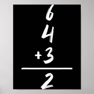 Baseball-inspirierte Mathematik 6 4 3 2 Double Pla Poster