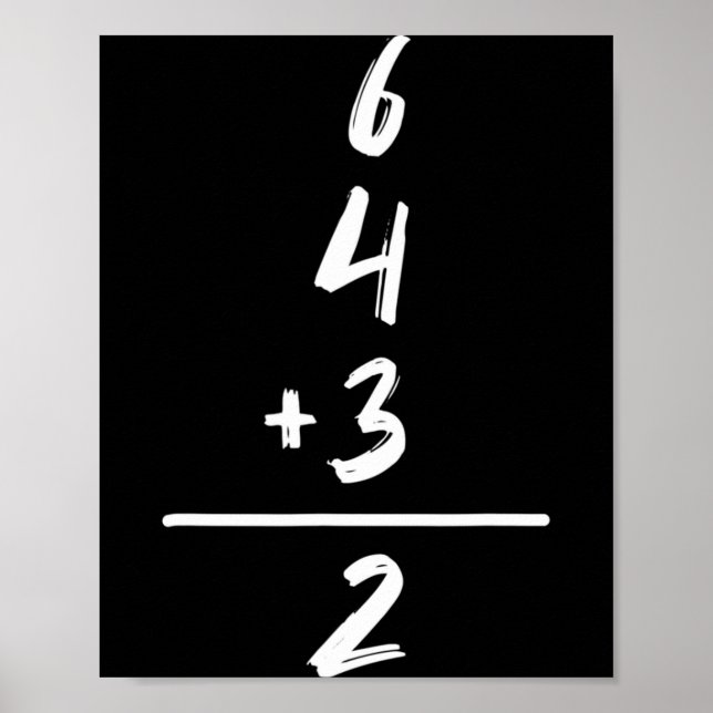 Baseball-inspirierte Mathematik 6 4 3 2 Double Pla Poster (Vorne)