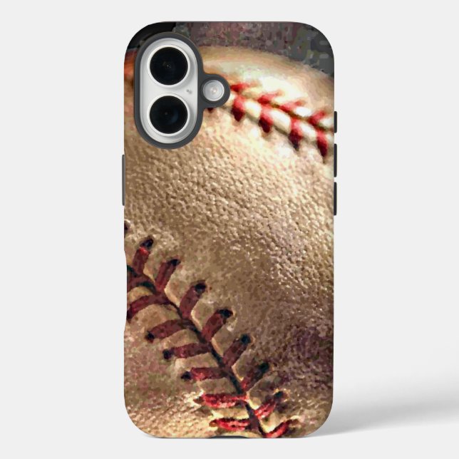 Baseball iPhone 16 Hülle (Rückseite)