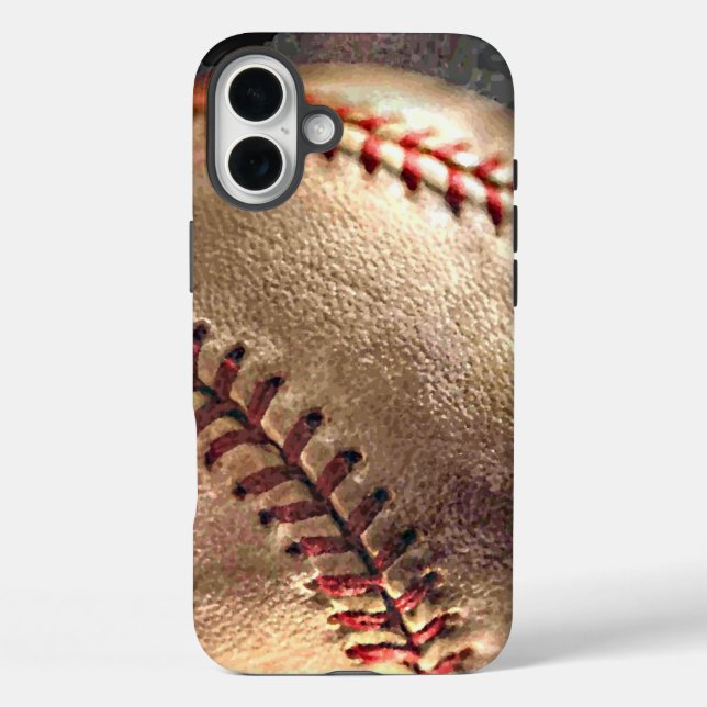Baseball iPhone 16 Plus Hülle (Rückseite)