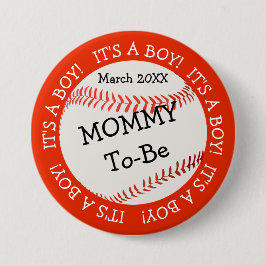 Baseball ist eine junge Mommy & Date Button