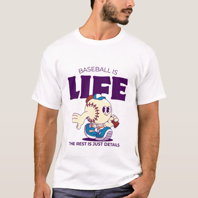 Baseball ist Leben, die Erholung nur Details T-Shirt (Vorderseite)