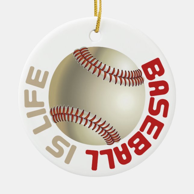 Baseball ist Leben Keramik Ornament (Vorne)