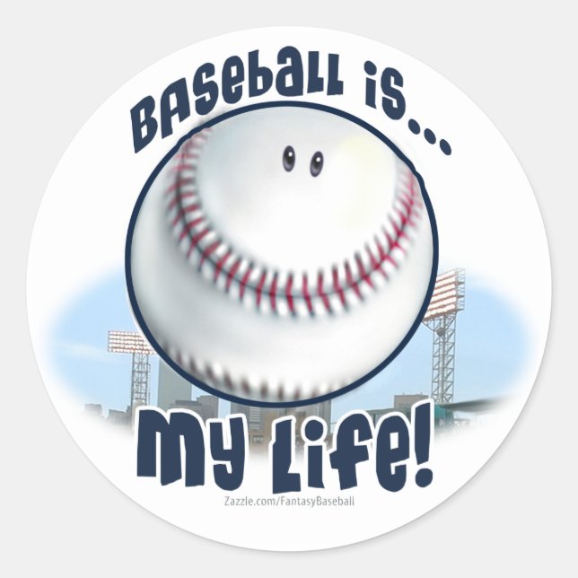 Baseball ist... Mein Leben. Aufkleber (Vorderseite)
