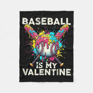 Baseball ist mein Valentinstag Eiscreme-Tropfen ge Fleecedecke