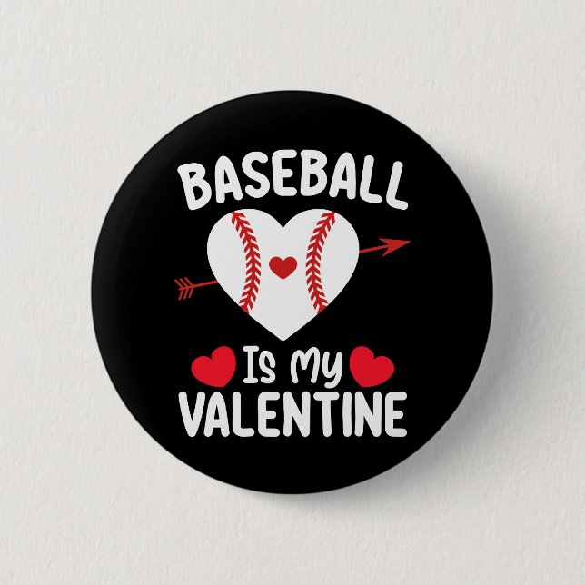 Baseball ist mein Valentinstag Sport Button (Vorderseite)