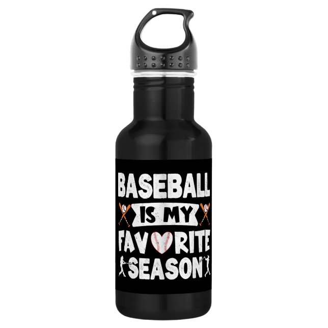 Baseball ist meine Lieblingssaison, das lustige Ba Edelstahlflasche (Vorderseite)